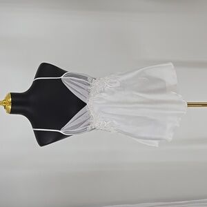 Vintage Shirley of Hollywood Wedding  White Sexy Lingerie Teddy Top Size Medium